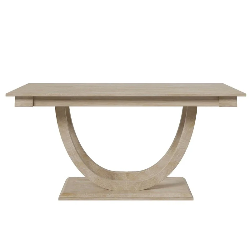 Solid Wood Dining with Half-Round Legs, 4 Chairs & Bench – Natural / Grey, Seats 6