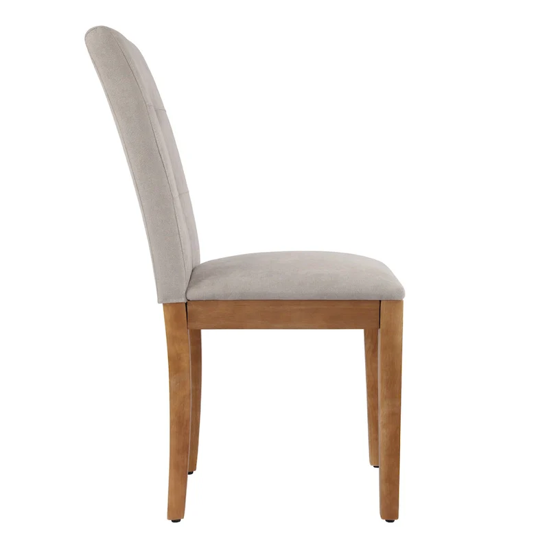 Upholstered Dining Chairs with Tufted High Back and Brushed Legs Set of 2