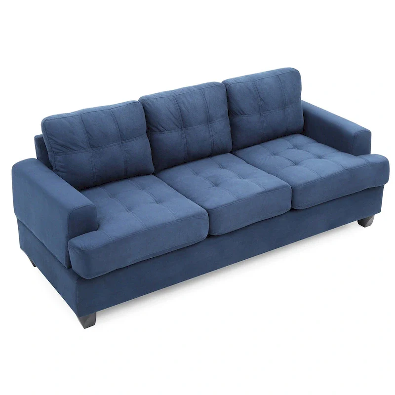 Sandridge 79 in. W Flared Arm Microfiber Straight Sofa - 34L x 79W x 36H