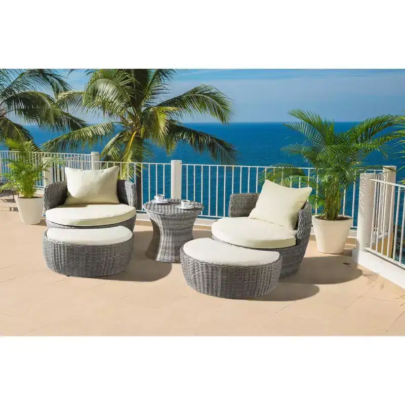 Jiallo Romantic Collection outdoor harvest moon shape Ottoman