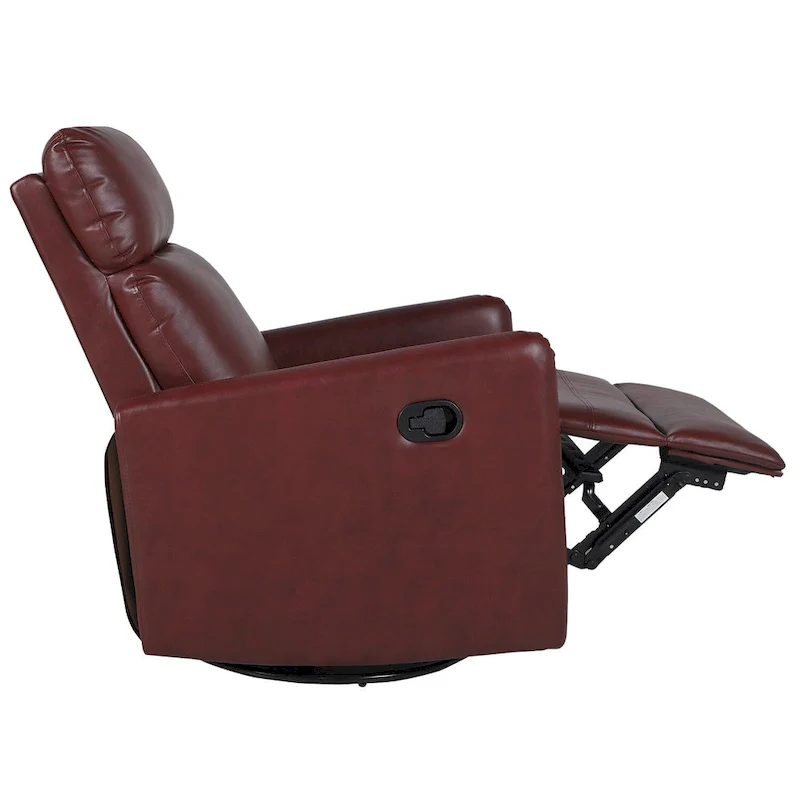 Leather Manual Swivel Recliner