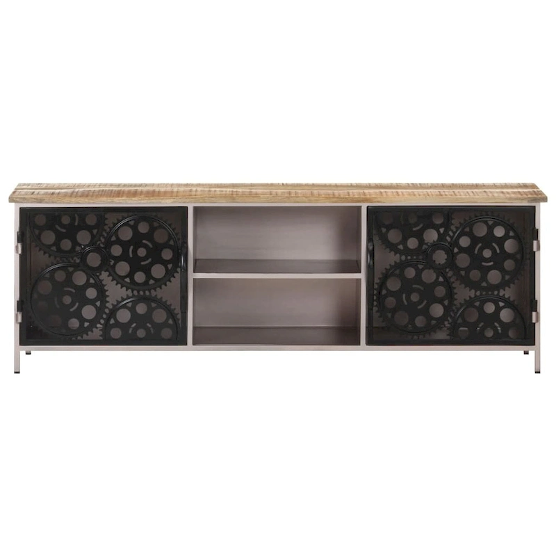 vidaXL TV Stand 47.2x11.8x15.7 Rough Mango Wood