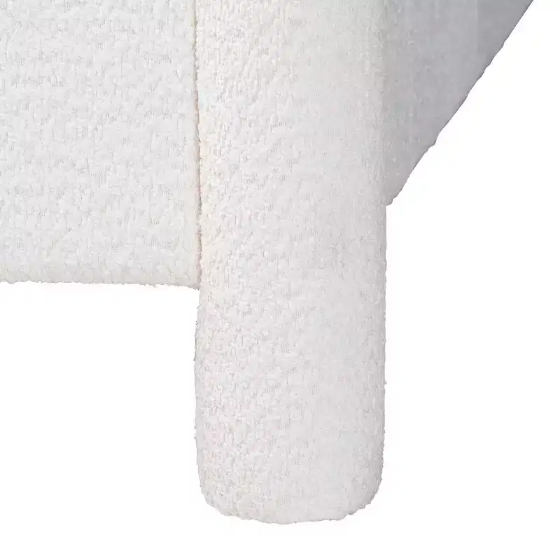 Baxton Studio King Size Laria Teddy Bear Fabric Platform Bed White