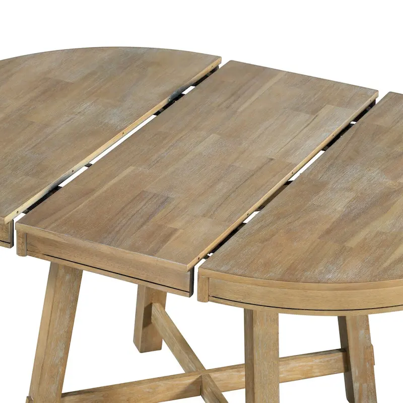 Farmhouse Round Extendable Dining Table