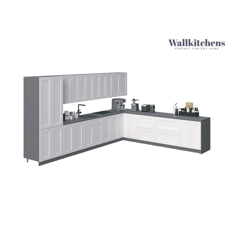 Kitchen Regal Collection White Matte Color Base Size 13Ft Wide - 156x127