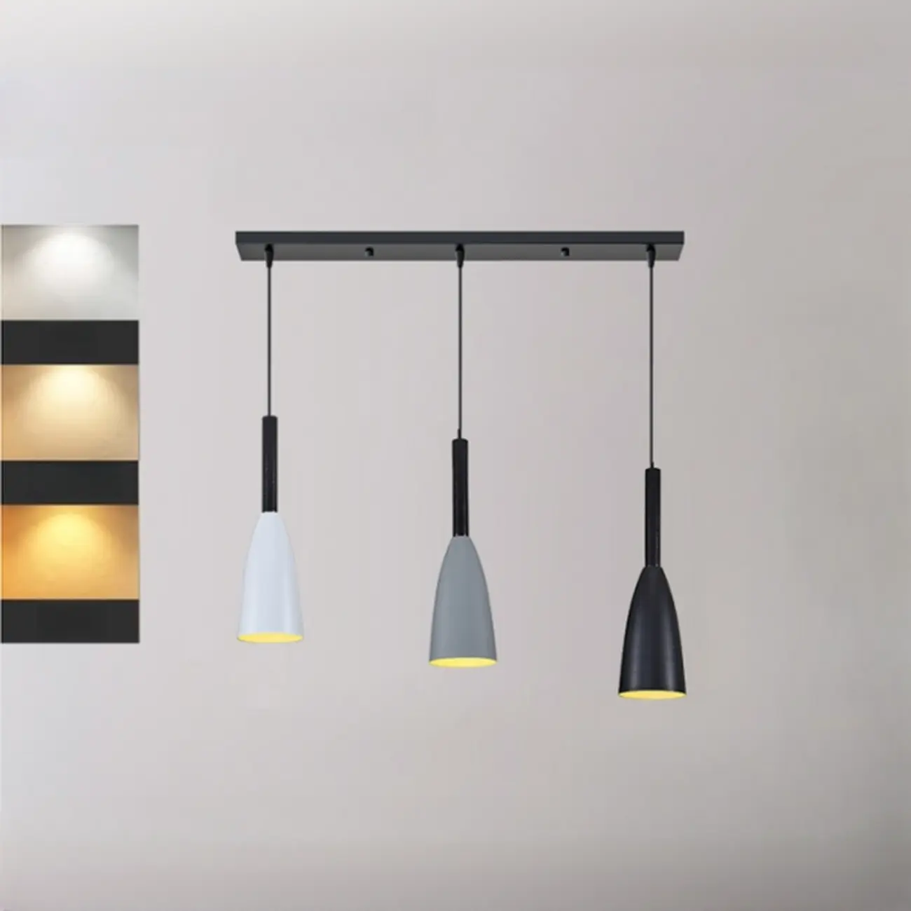 Modern Ferruginous 3-Light Metal Geometric Kitchen Pendant