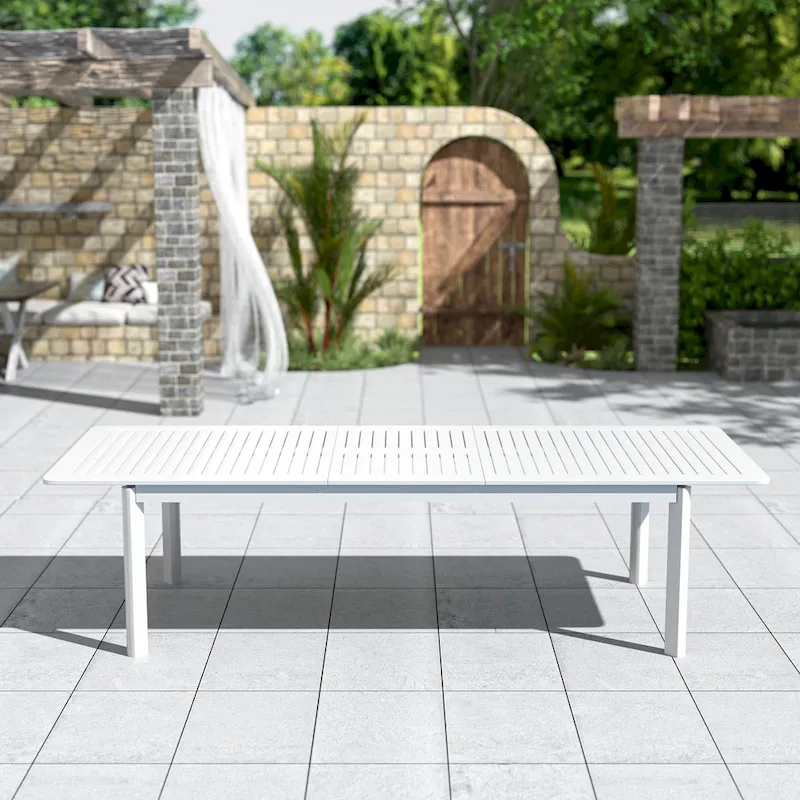 DESwan 108 in. x 39 in. Extendable Rectangular Aluminum Outdoor Dining Table
