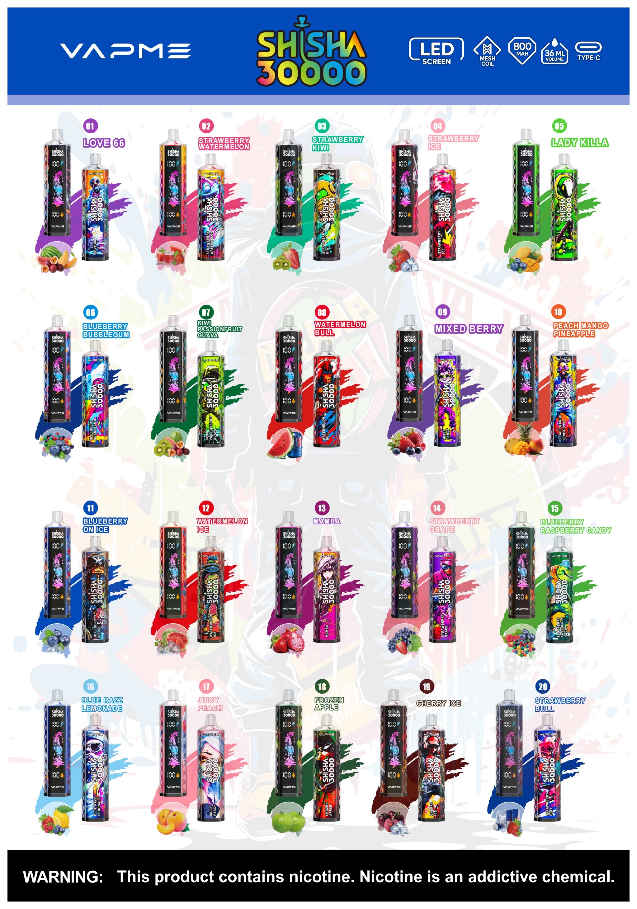VAPME SHISHA 30000 - CHINA STOCK