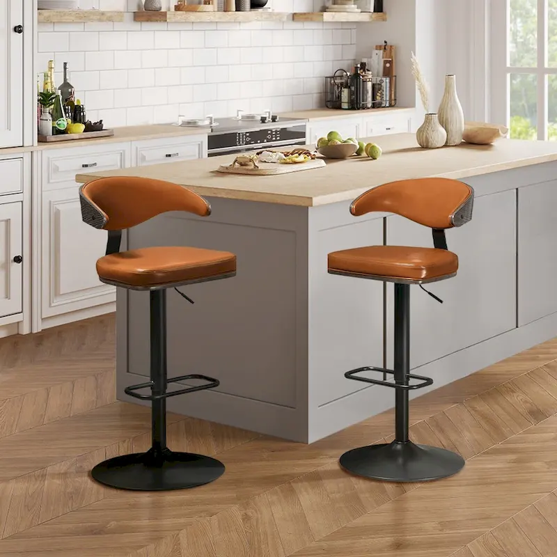 Art Leon Bentwood Swivel Adjustable Bar Stools