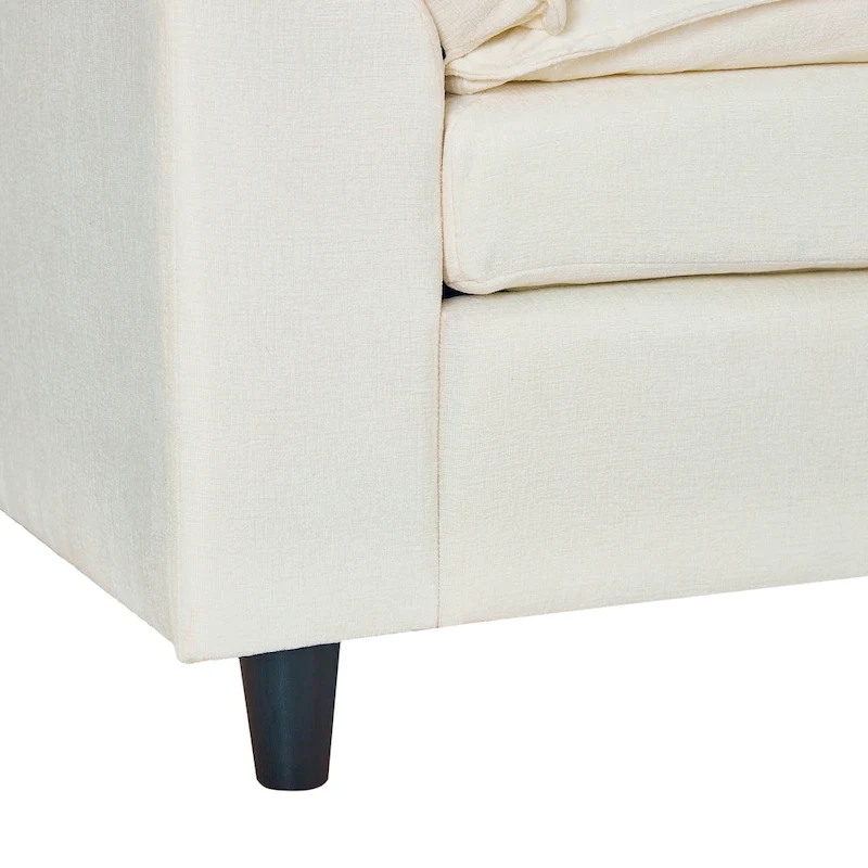 80.31  Linen 2-Seat Sofa with Hidden Compartment and Soft Armrests - Sturdy Rubberwood Legs