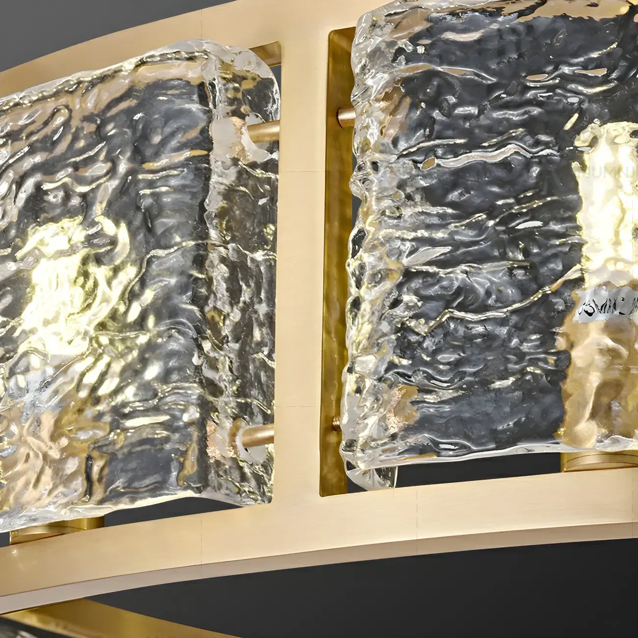 16-Light Modern Brass Glass Hoop Chandelier Height Adjustable