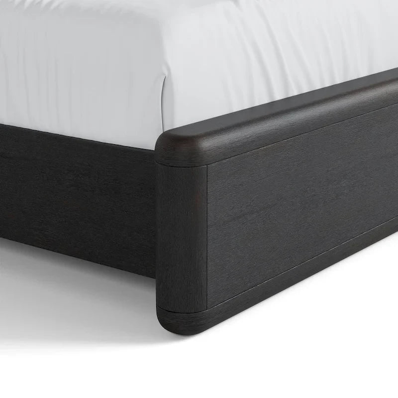 Furniture of America Caelan I Modern Black Solid Wood Fluted Panel Bed