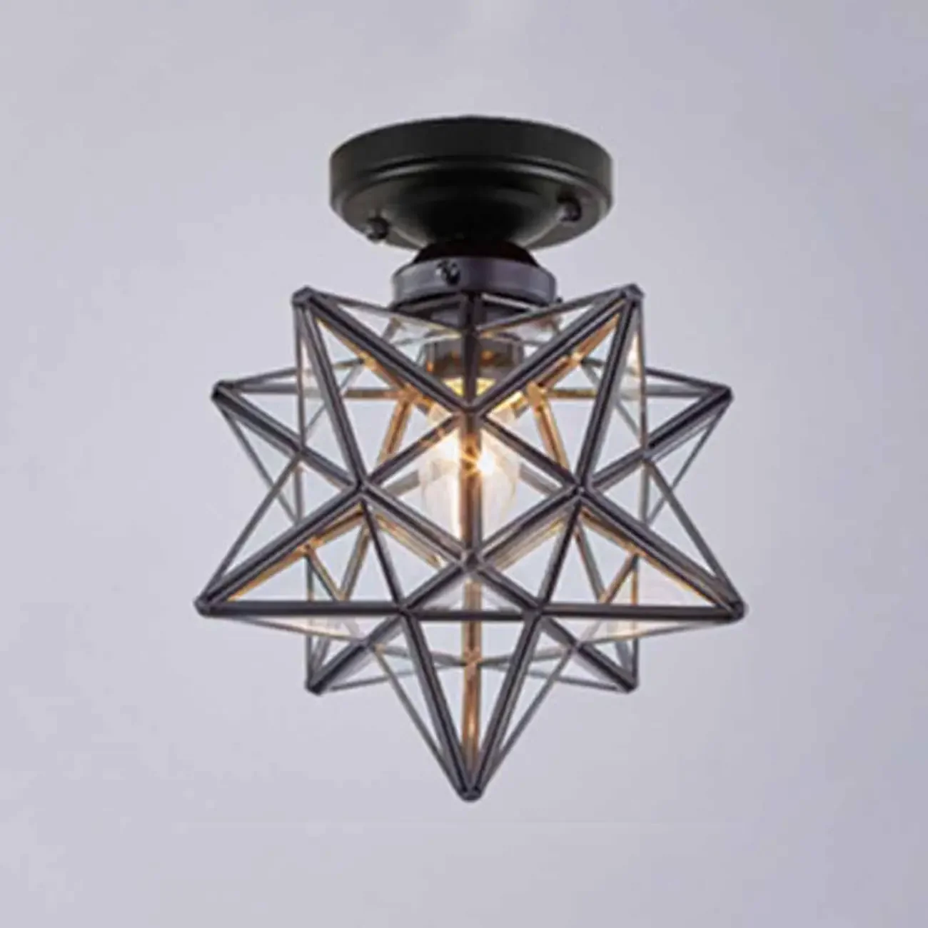 Creative Iron LED Semi Flush Lamp Fixture for Indoor Lighting