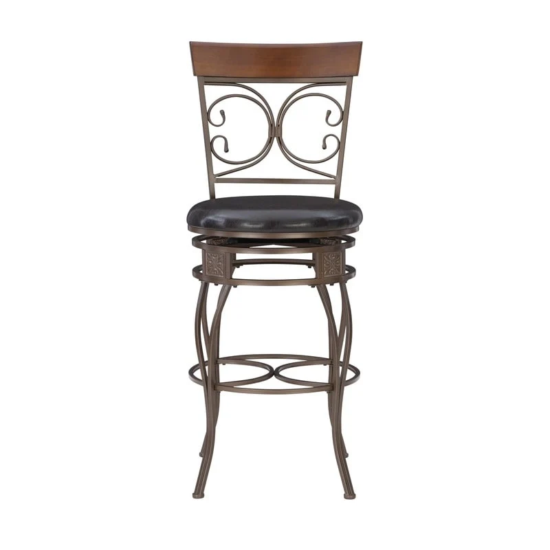 Onyx Big & Tall Metal Scroll Swivel Barstool