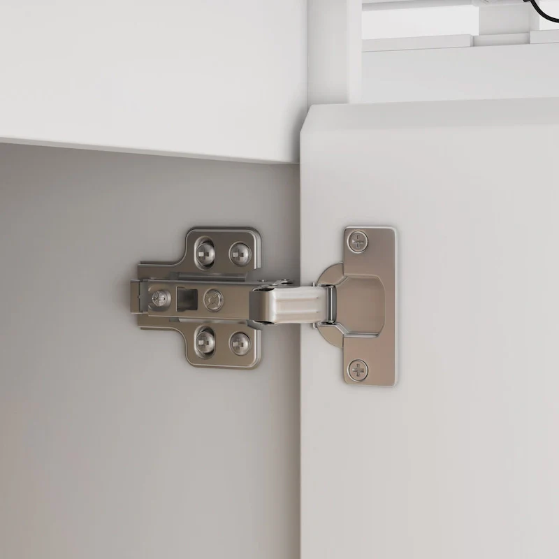 Ergonomic Sit-Stand Desk Pure White Elegance with Side Cabinet Table