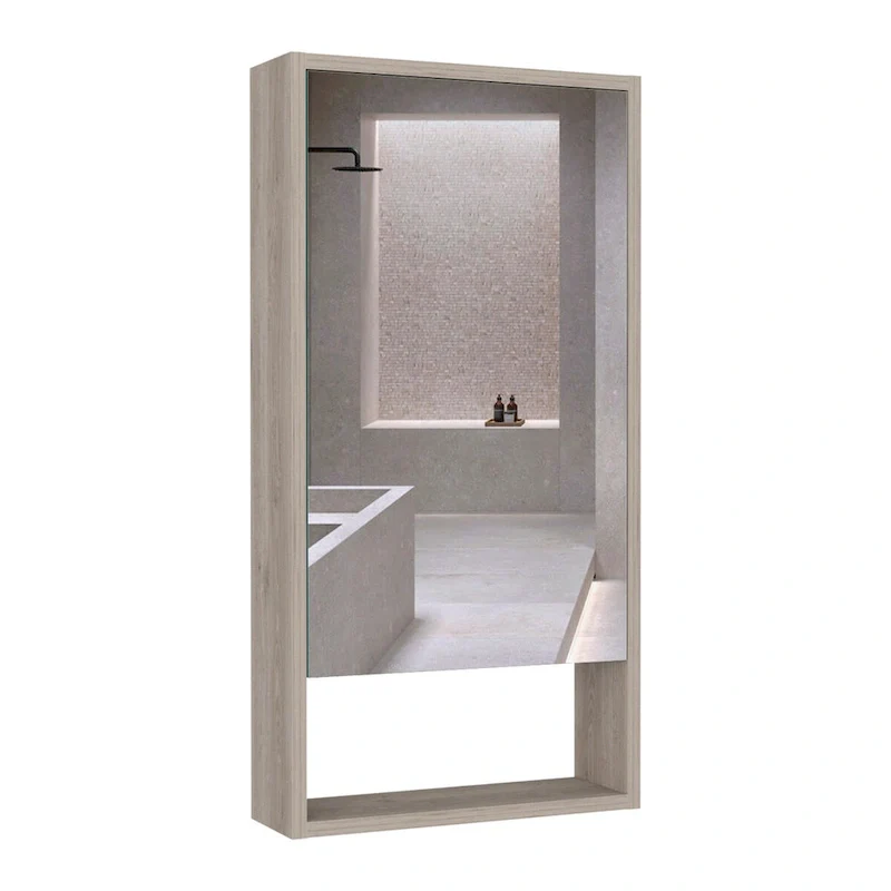 Medicine Cabinet Irvine, One External Shelf, White Finish,High quality and durable