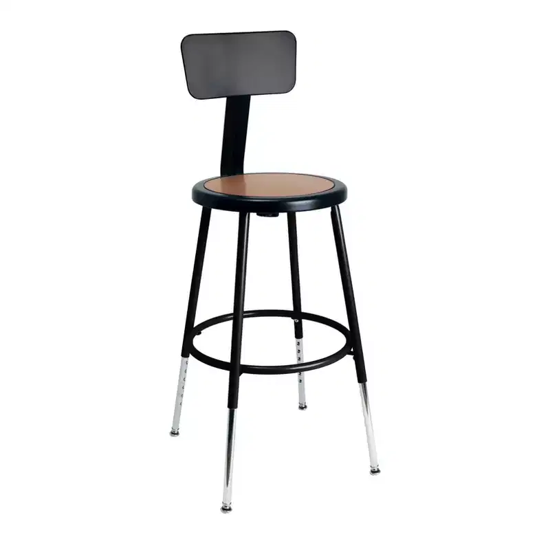 Hampden Furnishings 19-27" Felix Collection Steel Stool with Backrest