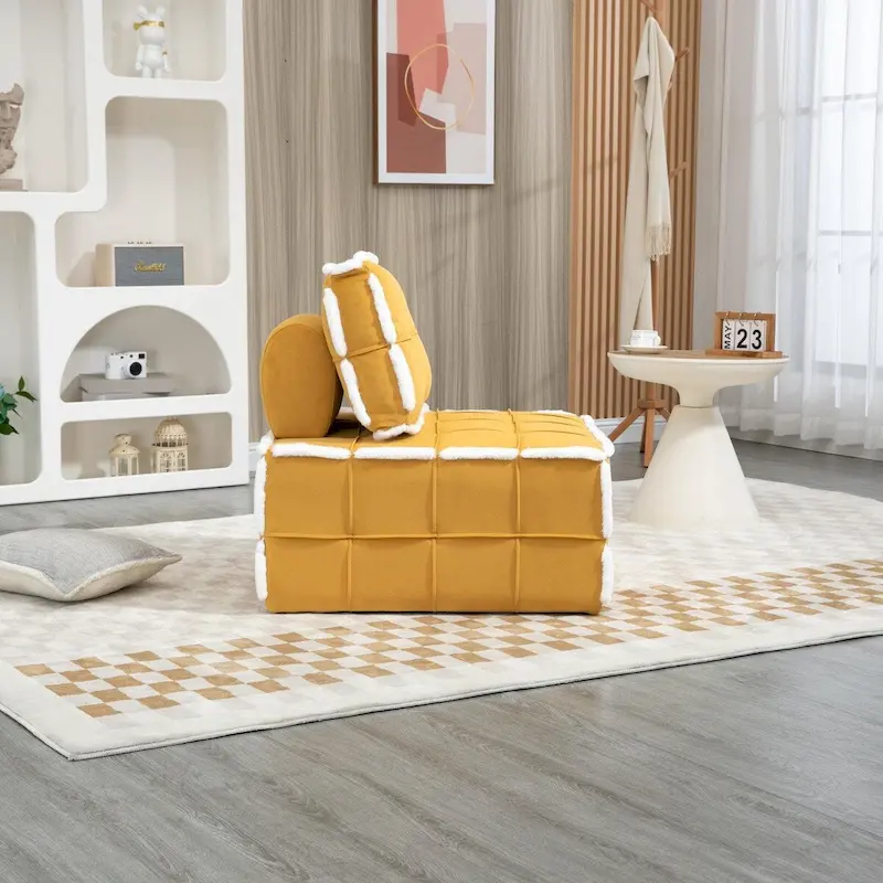 Upholstered Deep Seat Armless Chair Accent Single Lazy Sofa Lounge