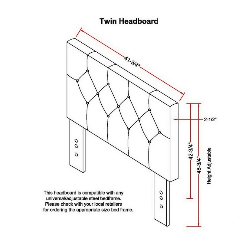 Furniture of America Luxi Modern Tufted Faux Leather Headboard