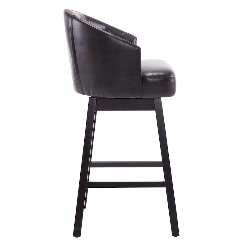 Roomfitters 33.25 Swivel Upholstered Counter Stools, Set of 2 Armless Bar Chairs with Rubberwood Frame and Footrest