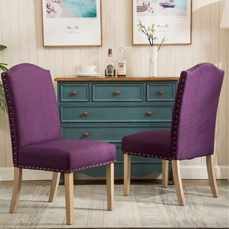 Roundhill Furniture Mod Urban Solid Wood Upholstered Parson Chairs (Set of 2)