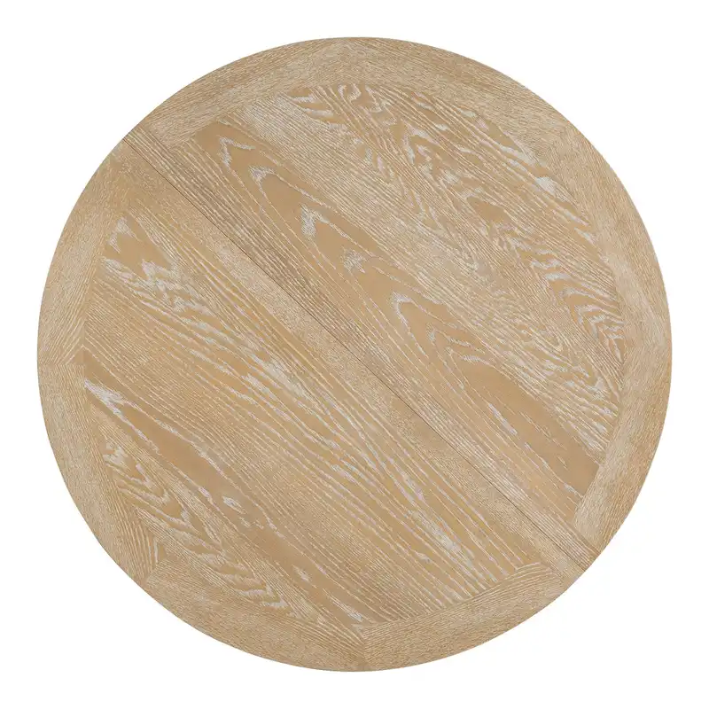 5-Piece Dining Set Extendable Round Table and 4 Upholstered Chairs Farmhouse Dining Set