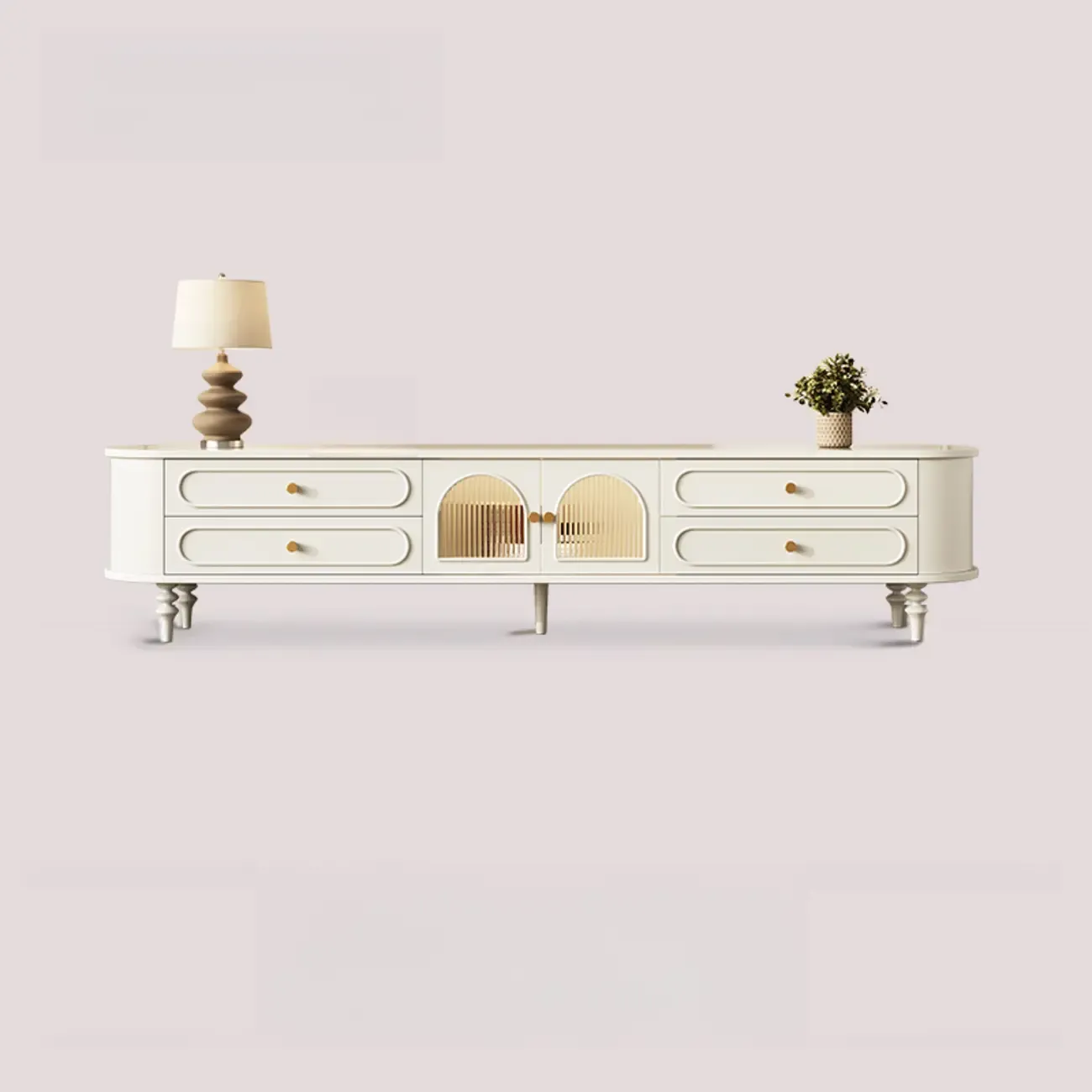 Wooden Scandinavian TV Stand with Cable Management