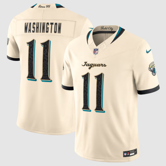 Jacksonville Jaguars Parker Washington Natural 2026 Rivalries Collection Stitched Limited Jersey
