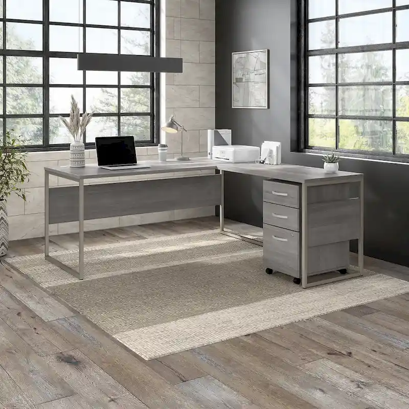 Hybrid 72W L Shaped Table Desk with Drawers by Bush Business Furniture