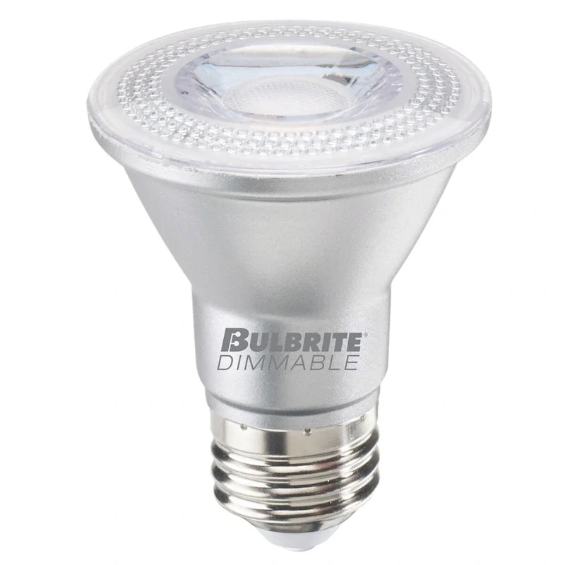 Bulbrite Pack of (6) 7 Watt Dimmable Narrow Flood PAR20 Medium (E26) LED Bulb - 500 Lumens, 2700K, and 80 CRI