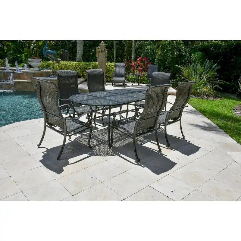 Windermere Oval Patio Dining Table Set of 7 - N/A