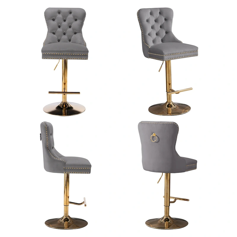 Modern Upholstered Adjusatble Thick Swivel Counter Barstools