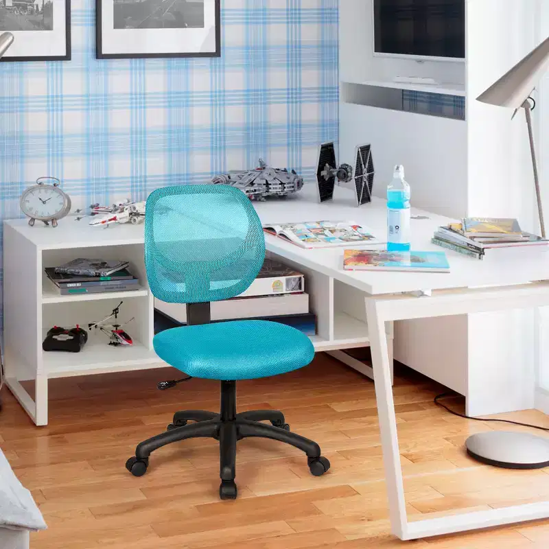 Costway Mesh Office Chair Low-Back Armless Computer Desk Chair Adjustable Height BluePinkPurple