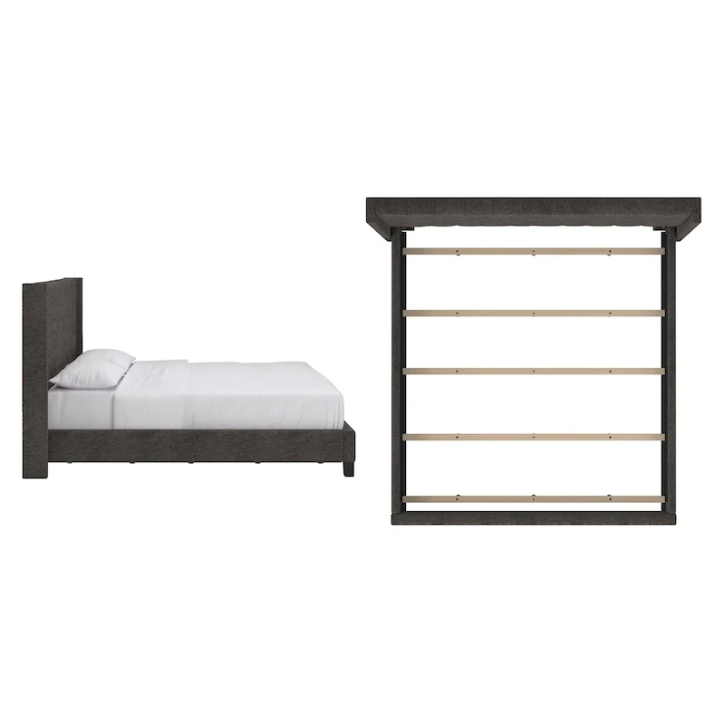 Wingback Button Tufted King Bed