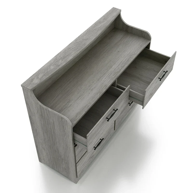 DH BASIC Simple Transitional 47-inch Wide 6-Drawer Double Dresser by Denhour