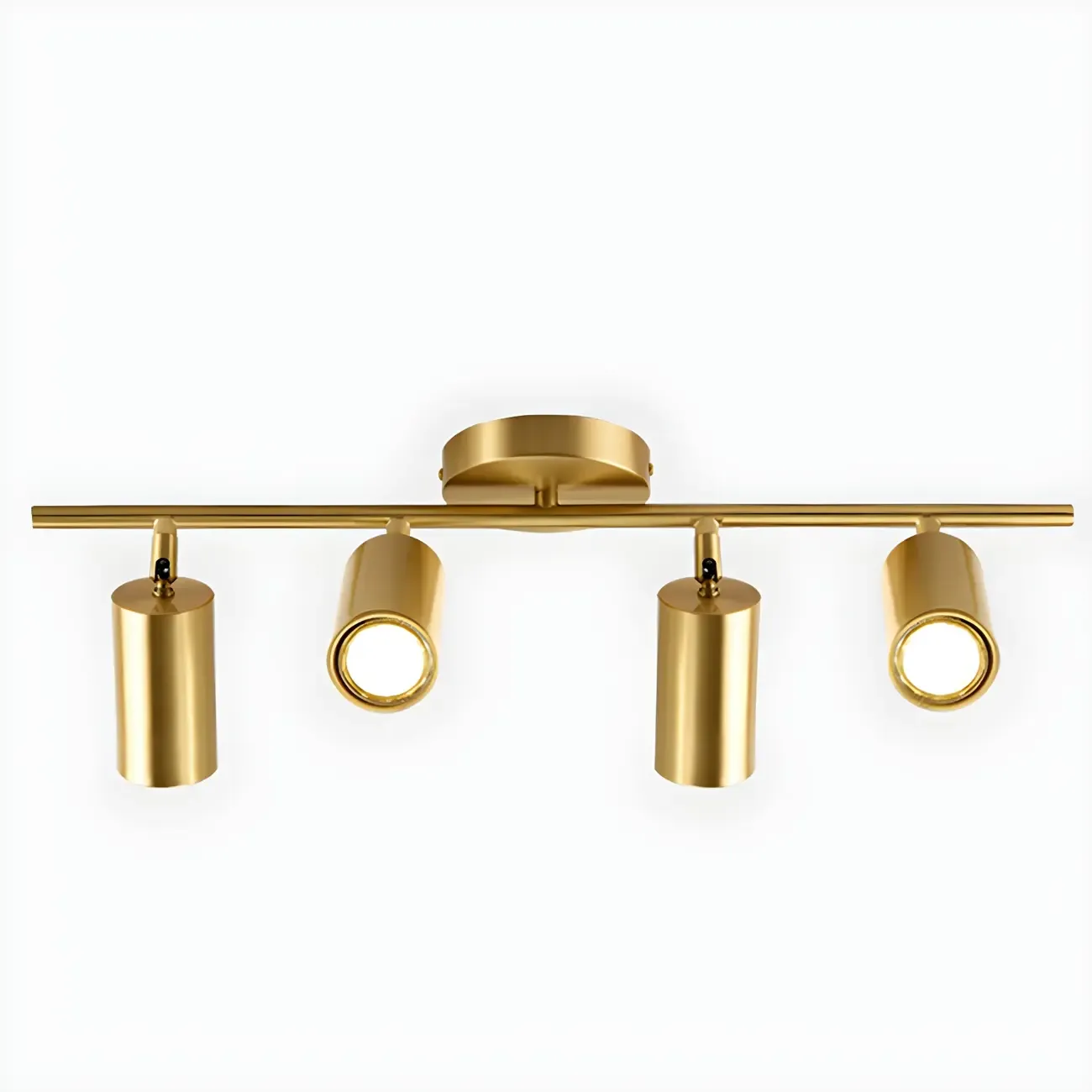 4 Light Gold Track Lighting with Adjustable Heads