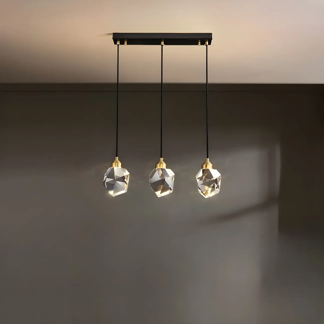 3-Light Modern Crystal Island Pendant Light for Kitchen