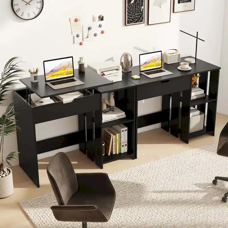 Costway Lift Top Computer Desk Standing Desk with Hidden Compartments - See Details