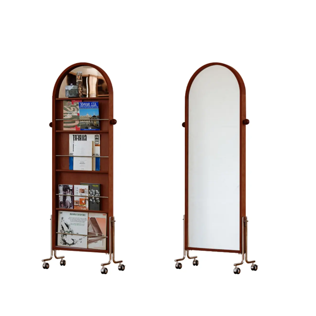 Modern Oak Wood Vertical Closed Back Bookcase