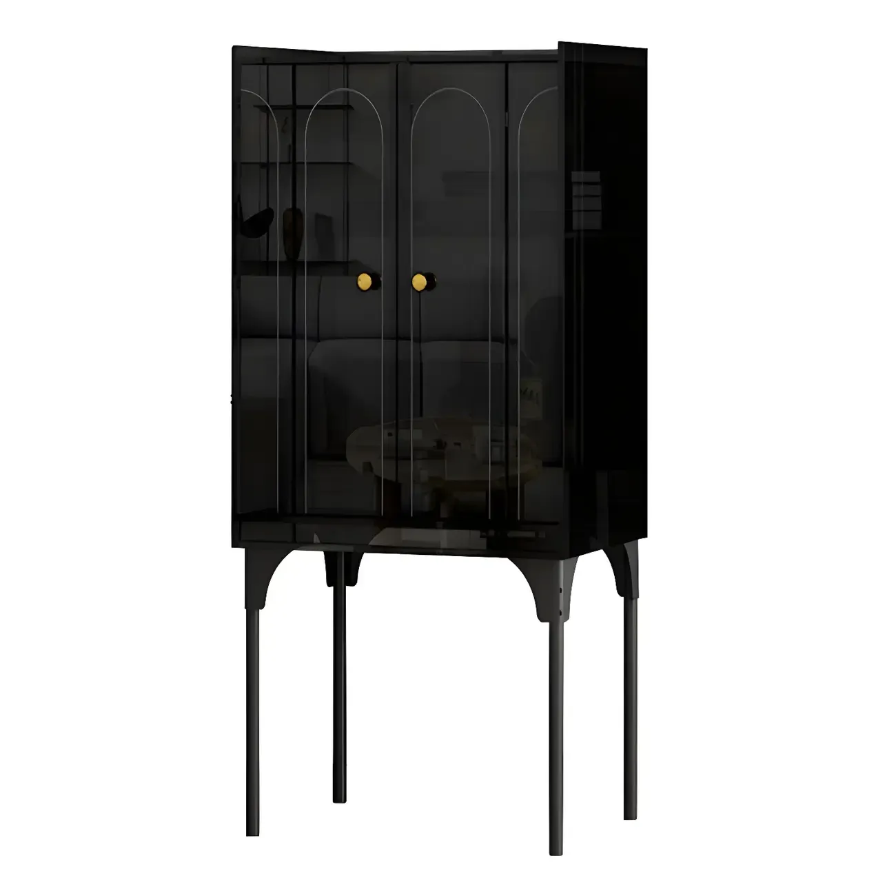 Modern Plastic/Acrylic Sideboard Cabinets with Shelves in Red