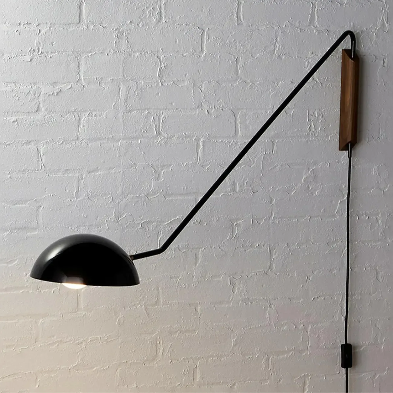 Modern Adjustable Iron Wall Mount Lamp with Dome Shade