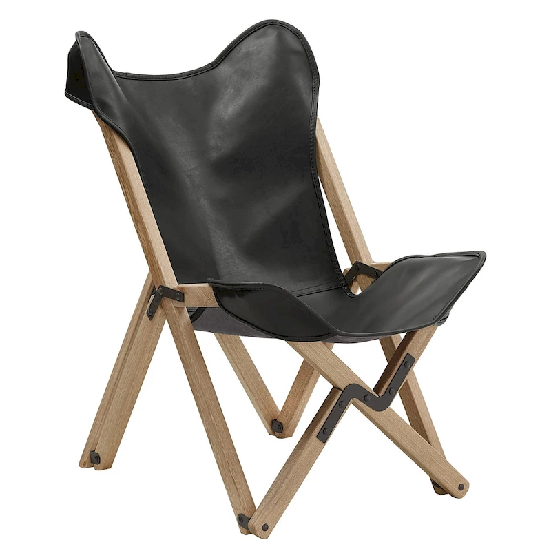 Cantu Genuine Top Grain Leather Tripolina Sling Chair by iNSPIRE Q Modern
