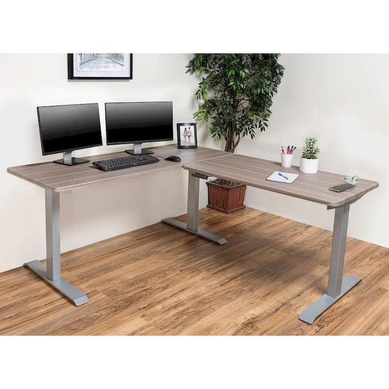 Electric Standing Desk, Adjustable Height Office Desk, L Shape