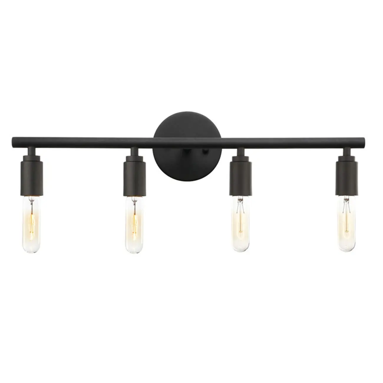 Industrial 3 Black Head Vanity Light with Bulb Shade