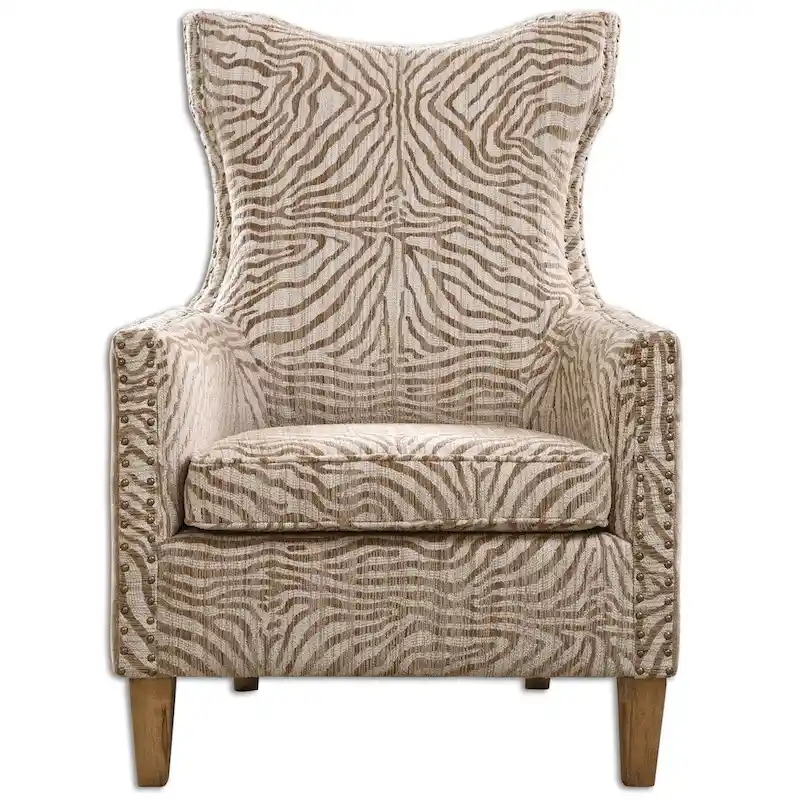 Uttermost Kiango Airy Neutrals Animal Pattern Arm Chair