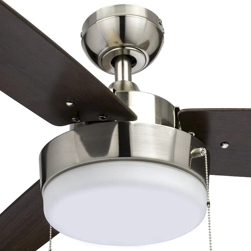Copper Grove Andreas 52-inch Brushed Nickel LED Ceiling Fan with 3 Barnwood Blades