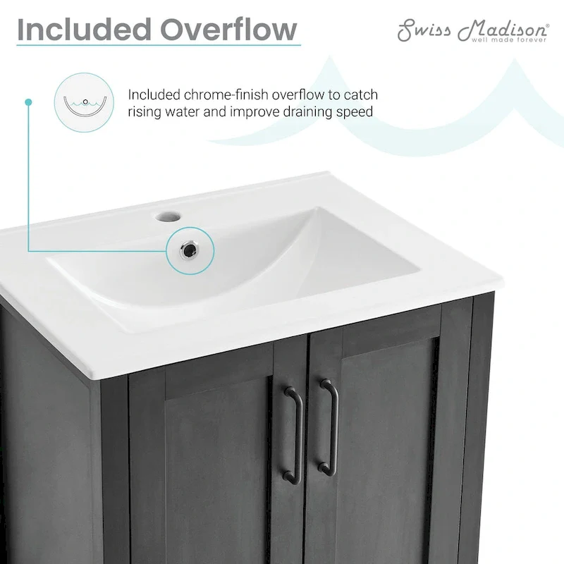 Avallon 24  Bathroom Vanity in Matte Black