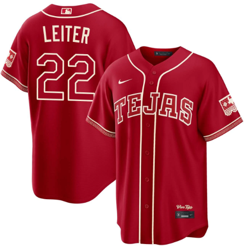 Jack Leiter Texas Rangers Red 2026 City Connect Jersey