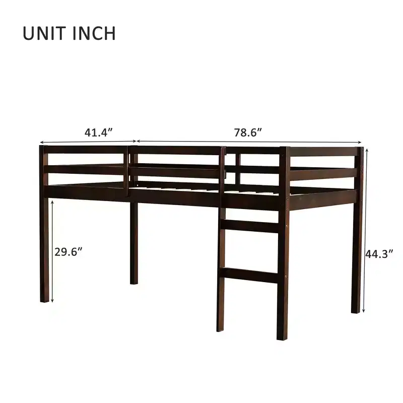 MAYEERTY Twin Bed Frame Soft-Close Drawers Kid-Friendly Solid Pine Wood