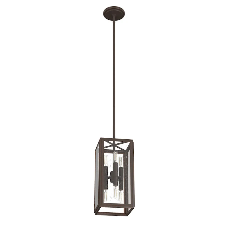 Hunter Felippe 6-Light Pendant w/Clear Seeded Glass, Modern Farmhouse, Industrial - Island, Dining, Entry, Bedroom, Hallway